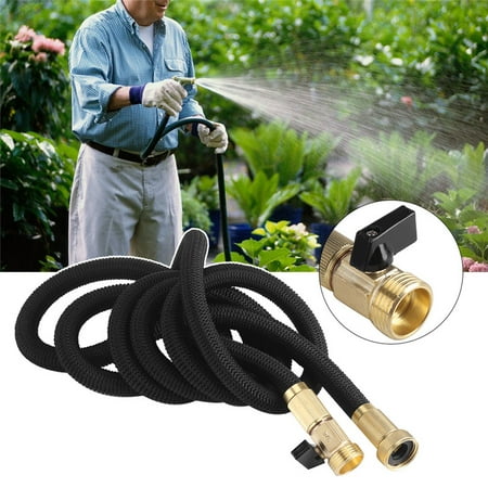 Brass Water Hose - 25FT Expanding Flexible Water Hose Garden Hose Extra Strength with 3/4