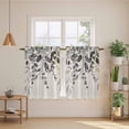 thumbnail image 2 of Grey Eucalyptus Kitchen Curtains 45 Inch Length, Farmhouse Weeping Leaves on Linen Tiers Curtains for Bathroom Bedroom Cafe, Light Filtering Small Window Treatment Short Drapes 2 Panels 42"Wx45"L, 2 of 8