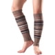 thumbnail image 1 of Jumpingount Calentadores de piernas sin pies de lana de punto étnicos a rayas de moda y versátiles para mujer transpirables Accesorios de calzado Caqui, 1 of 6