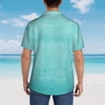 thumbnail image 4 of Pofeuu Blue And Turquoise Print Hawaiian Shirt for Men Sleeves Casual Button Down Summer Beach Dress Shirts T-Shirts,3X-Large, 4 of 7