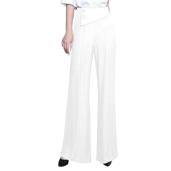 yunLCZ Pants for Women High Waisted Women's New Fashionable Solid Color Hanging High Waisted Casual Pants Women's Long Pants Wide Leg Pants