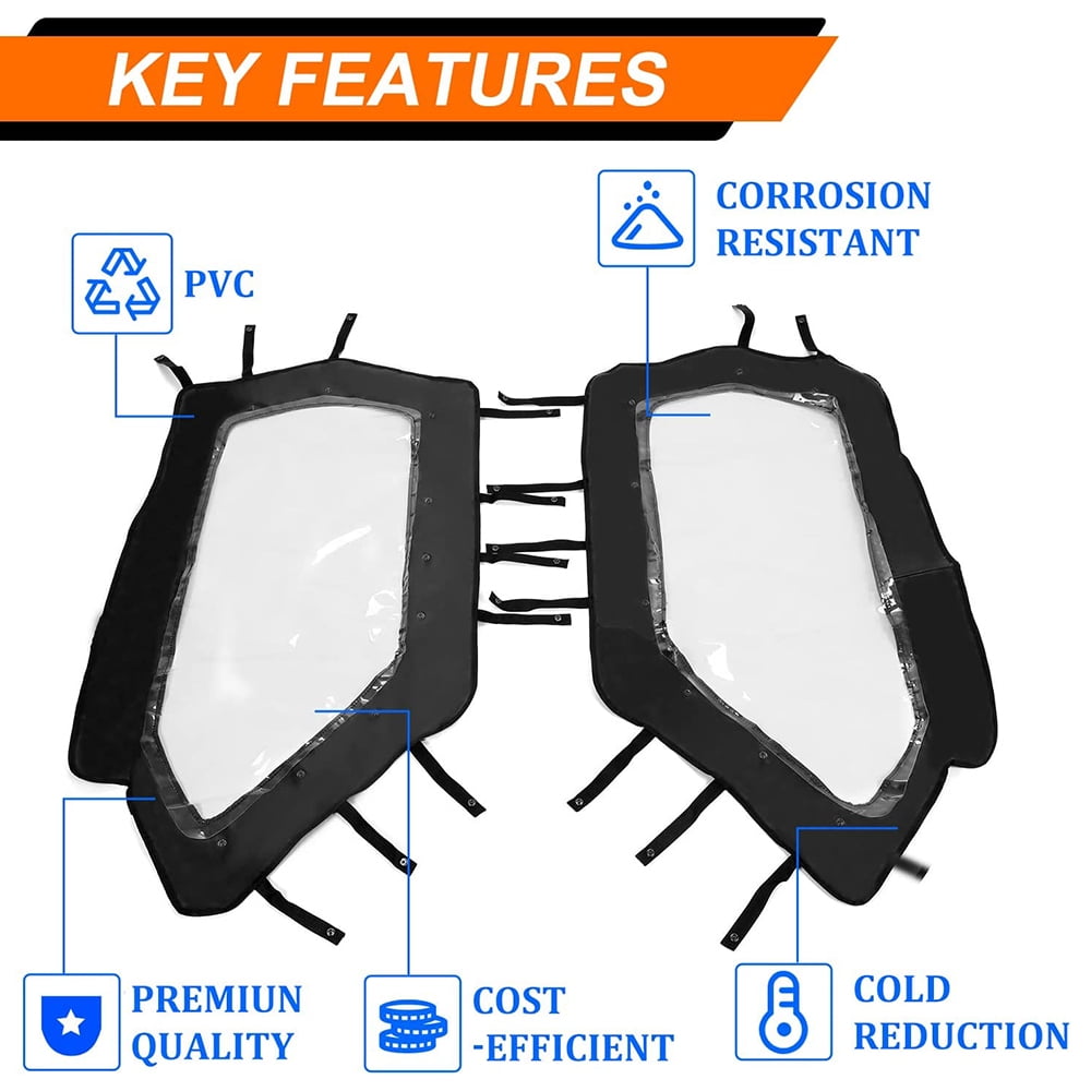 Kojem  UTV Soft Upper Door Enclosure Set Windows Fit 2020-2021 Kawasaki Teryx KRX 1000 99994-1298