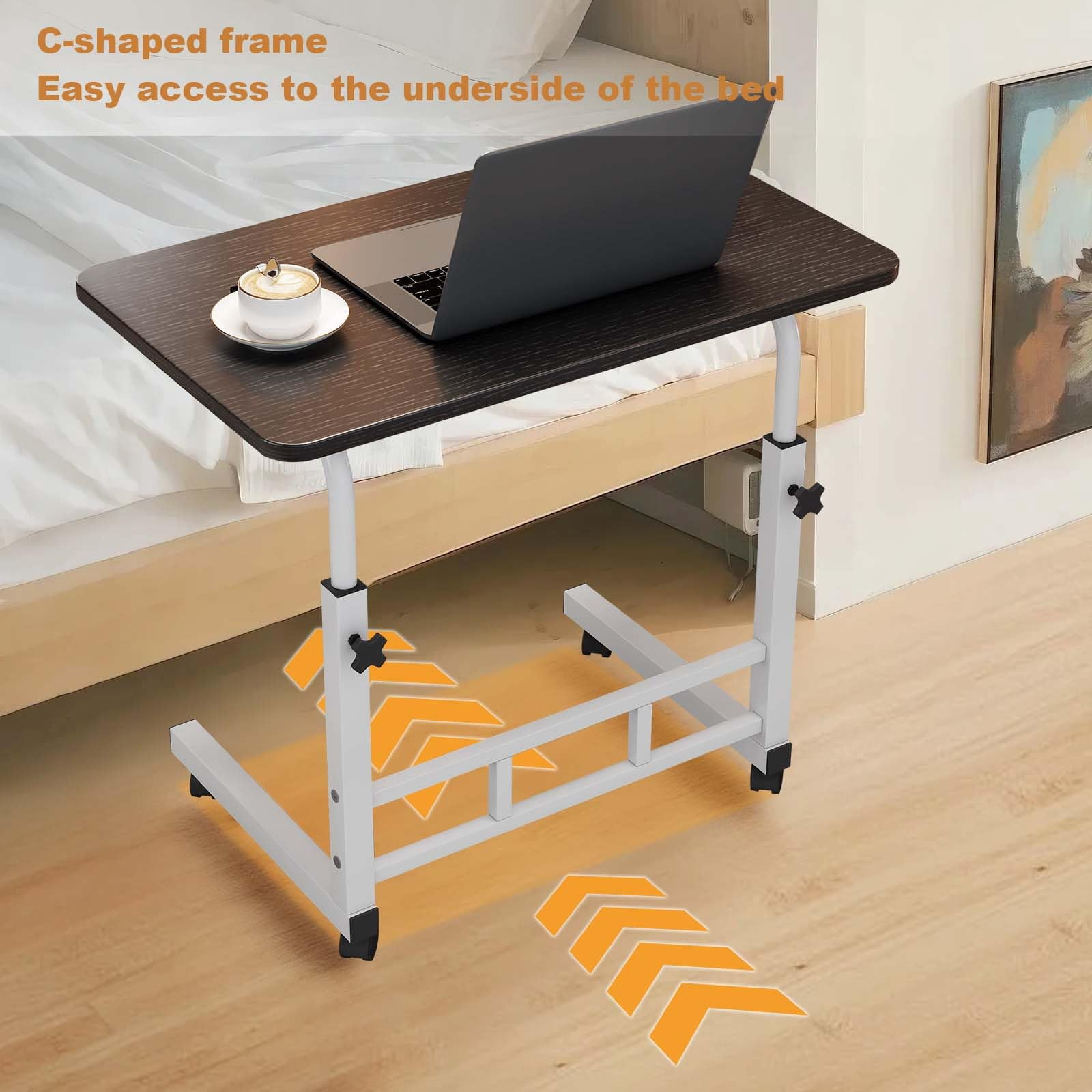 Garderth Standing Desk With Wheels,Stand up Desk Adjustable Height,Small Rolling Computer Desk,Portable Laptop Table For Home Office Study Bedroom
