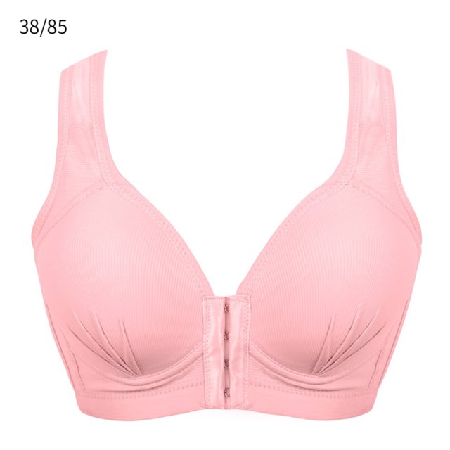 Sujetador inalámbrico transpirable con hebilla frontal, correa ancha, ropa interior fina para mujer niña, rosa claro, 38/85 Inevent AP001203-14