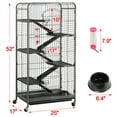 thumbnail image 3 of Yaheetech 52'' 6 Level Indoor Ferret Rabbit Small Animal Cage Hutch Black with 3 Front Doors, 3 of 8