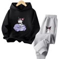 thumbnail image 3 of Conjunto de sudadera con capucha Kuromi para niñas y niños, sudaderas de manga larga para niños, primavera y otoño, camisetas con capucha informales de dibujos animados para niños de 3 a 14 años, 3 of 5