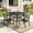 Dining Chairs*4+Square Table, variant on SUNCROWN 2 Pieces Wrought Iron Black Chairs 300 Lbs Outdoor Dining Chairs, Patio Metal Stackable Chair with Armrest for Backyard, Garden, Poolside
