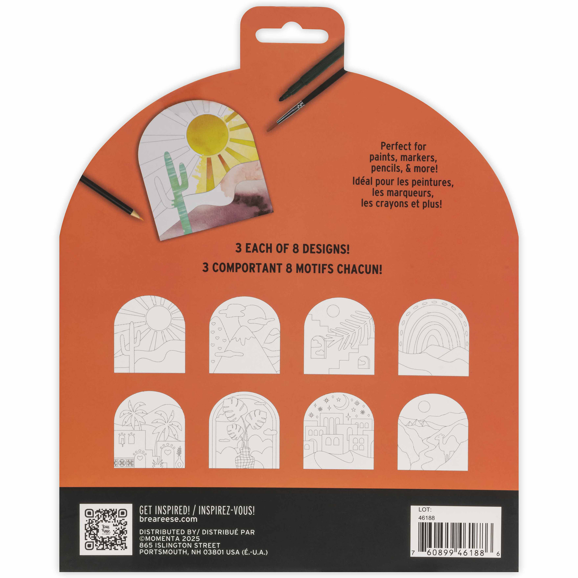 Vivid by Brea Reese: Mixed Media Coloring Pad - Boho - 24 Shaped Sheets in 8 Pattern Designs, Art Paper Pages For Paints-Markers-Colored Pencils