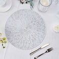 thumbnail image 2 of BalsaCircle 6 Silver 15" Spike Design Round Vinyl PLacemats Wedding Party Decor, 2 of 8