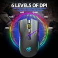 thumbnail image 6 of UHM Wireless Gaming Mouse with 6 Leves of DPI,RGB Backlit,Gaming Mice for Windows PC Gaming and Office,Black, 6 of 9