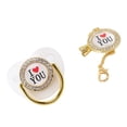 thumbnail image 4 of Con Pacificador Baby Bling I Love You Patrón Exquisito Regalos Pacificadores Dummy Dummy Con Clip de Cadena para Recién Nacidos, 4 of 7