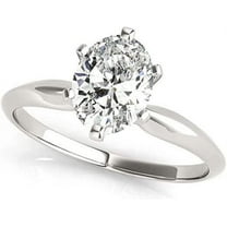 JewelMore 1 Carat - 3 Carat | Certified Lab Grown Diamond Engagement Ring For Women | 14K in White, Yellow Or Rose Gold | Lab Created Four-Prong Solitaire Diamond Engagement Ring | FG-VS1-VS2 Quality