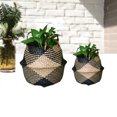 thumbnail image 3 of 1 Pcs Foldable Handmade Storage Basket Wicker Rattan Straw Flower Pot Planter Laundry Basket, 3 of 8