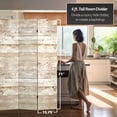thumbnail image 4 of Oriental Furniture 6 ft. Tall Pale Wood Pattern Canvas Room Divider - 3 Panel, 4 of 7