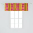 thumbnail image 2 of Ambesonne Ethnic Valance Pack of 2, Traditional Ornaments, 54"X18", Hot Pink Yellow, 2 of 3