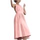 thumbnail image 4 of mfyjkho Vestidos de verano para mujer, Vestido de verano para mujer, con tirantes, plisado, liso, sin mangas y espalda descubierta de lino. Vestidos de fiesta para mujer s, 4 of 7