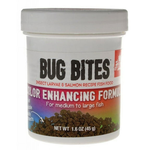 Fluval Bug Bites Color Enhancing Formula for Medium-Large Fish [Aquarium, Foods Flake (Tropical)] 1.6 oz