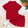 thumbnail image 4 of NOLDARES Toddler Boys Dinosaur Print Short Sleeve T-Shirt Shorts Set Casual Summer 2 Piece Outfit Blazer,6-9 M, 4 of 8