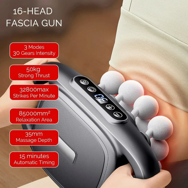 16-Head Fascia Gun Vibration Body Massage Gun Back and Waist