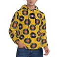 thumbnail image 2 of Pofeuu Retro Vinyl Records Print Mens Casual Hooded Collar Drawstring Hoodies Pullover Sweatshirts Casual Long Sleeve Shirts-Small, 2 of 7