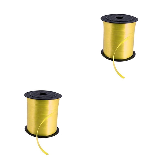 Naiovety Globo Curling Ribbon Wrap Carrete Correa Decorativa Fiesta de Navidad Decoración Cuerda Niños para decorar Accesorios Amarillo Amarillo 2piezas