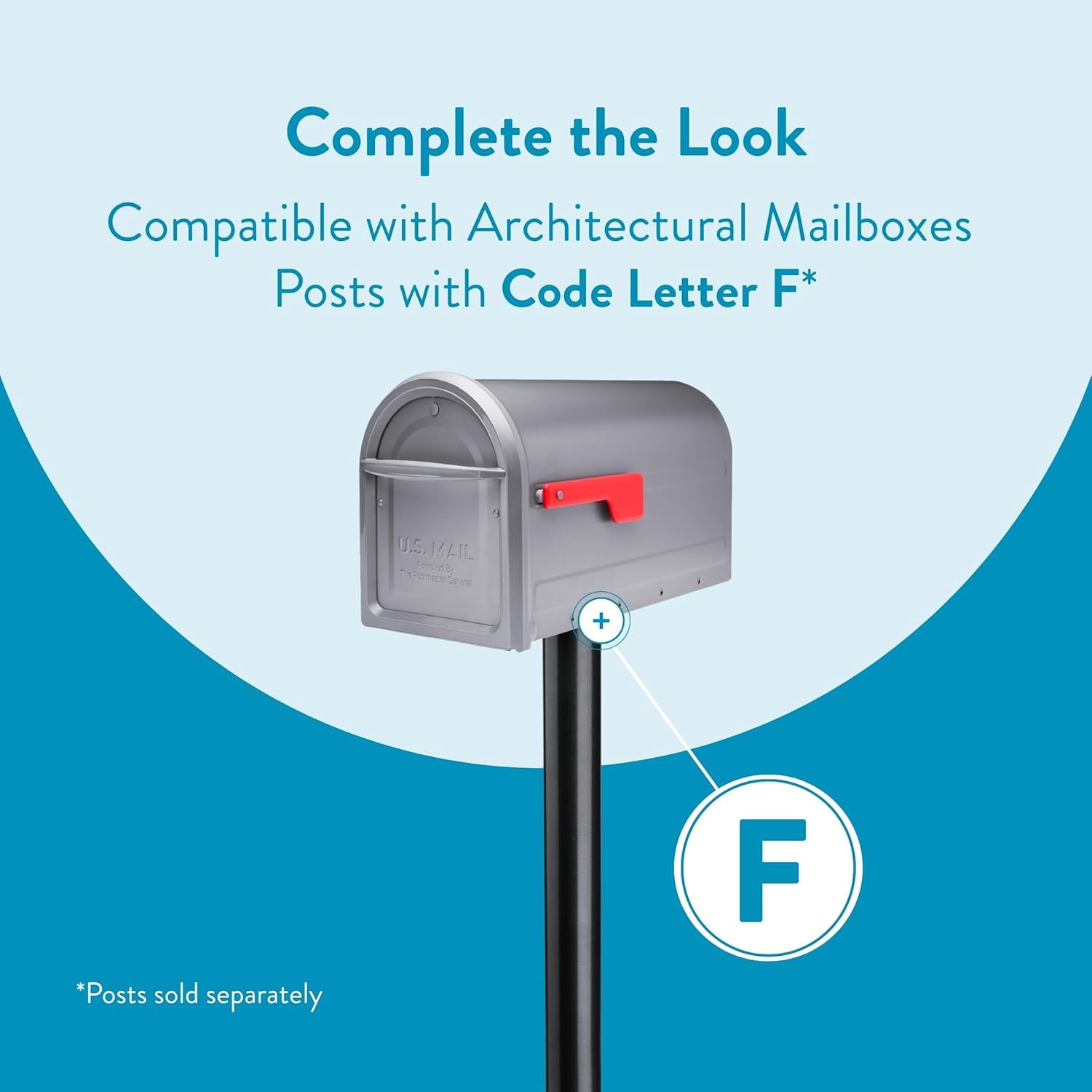Mapleton Heavy Duty Steel Metal Post Mounted Mail Box for Outside, Graphite, Large Curbside Mailbox with Magnetic Latch