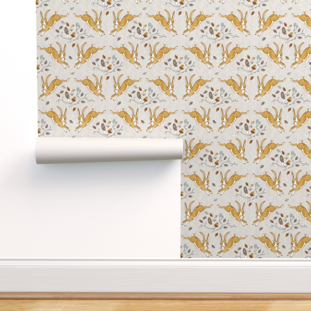 Rabbits removable wallpaper Repositionable Fabric Wallpaper Peel /& Stick