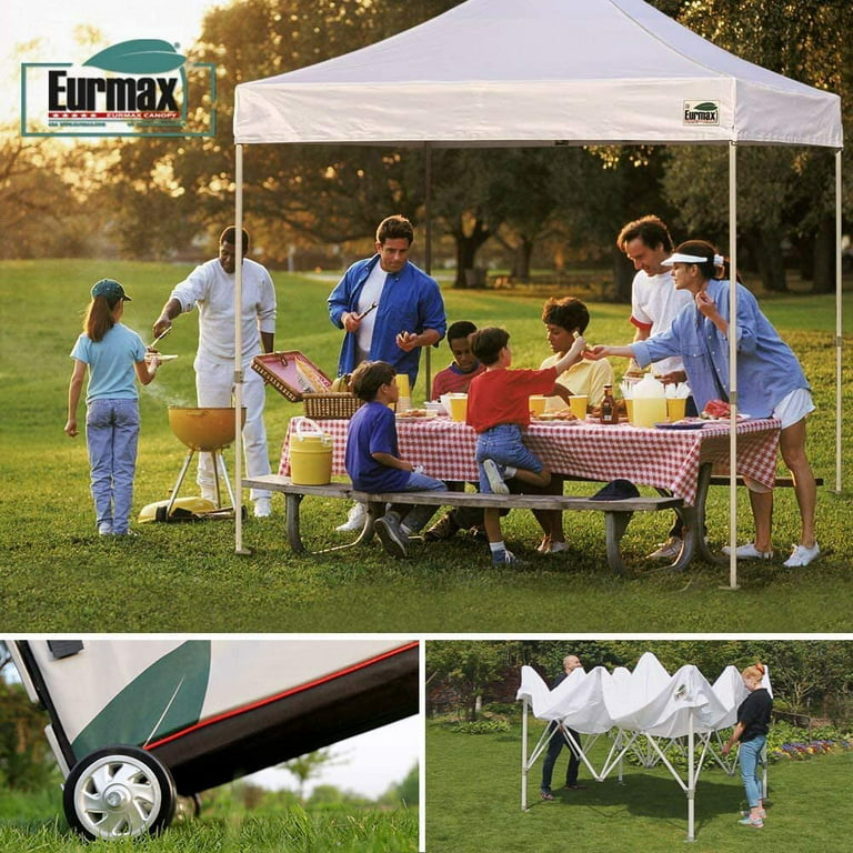 Eurmax Premium 10' x 10' Instant Canopy Tent White with Enclosure