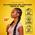 thumbnail image 5 of Express Beauty 100% Kanekalon Fiber African Collection Sensationnel 3X X-Pression Pre-Stretched Braid 58” Inch Hair (350 Copper) (3 Pack), 5 of 7