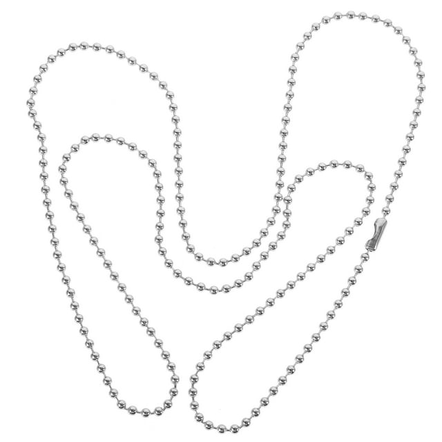 MasteelfCA Dog Tag Chain Stainless Steel Beaded Chain Metal Dog Tag Chain DIY Dog Tag Chain