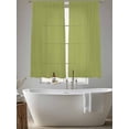 thumbnail image 4 of Sage Green Sheer Curtains 63 inches Long 2 Panels Set Olive Solid Color Tiers Sheers Rod Pocket Small Window Short Curtains for Kitchen Cafe, Each 52" W x 63" L, 4 of 7