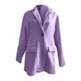 thumbnail image 4 of Stichou Blazers for Women Long Sleeve Notched Lapel Button Business Casual Blazer Work Office Blazers Jacket with Pockets Light Purple L, 4 of 5