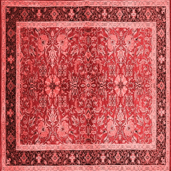 Ahgly Company Indoor Square Oriental Red Traditional Area Rugs, 8' Square