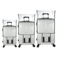 thumbnail image 1 of Unique Bargains 3Pcs Luggage Covers, 20 24 28 Inch Waterproof PVC Suitcase Cover Protectors, Black, 1 of 6