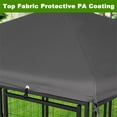 thumbnail image 6 of Pefilos 8-Panel Dog Kennel Heavy Duty Metal Dog Playpen, Pet Puppy Playpen with Rotating Feeding Door, Outdoor Backyard Dog Fence, Gray, 6 of 7