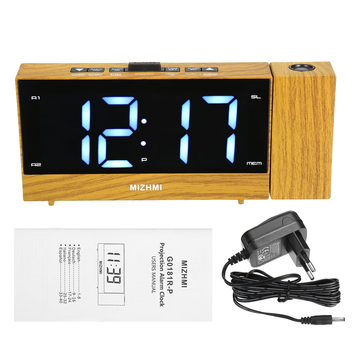 Multifuctional Digital Projection Alarm Clock LED Dual Alarm Radio