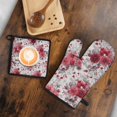 thumbnail image 5 of Pioneer Flower Kitchen Oven Mitt and Pot Holder Sets 2 Pcs for Baking, Cooking and Grilling, Heat Resistant Up To 392 °F, 5 of 7
