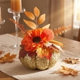 thumbnail image 6 of Halloween Sale Clearance!Fall Decorations for Home, Artificial Glitter Pumpkin Artificial Dahlias Autumning Leaves Ornament Autumning Thanksgiving Season Decoration, 6 of 9
