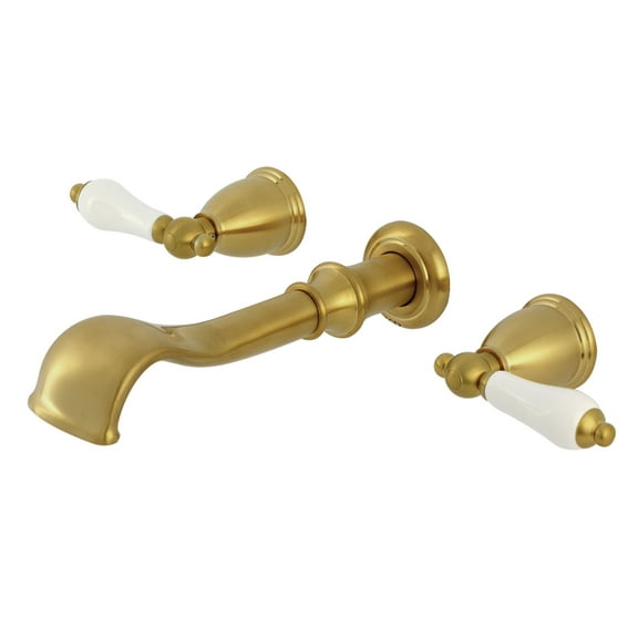 Kingston Brass KS5027PL  Two-Handle Wall Mount Roman Tub Faucet, Brushed Brass