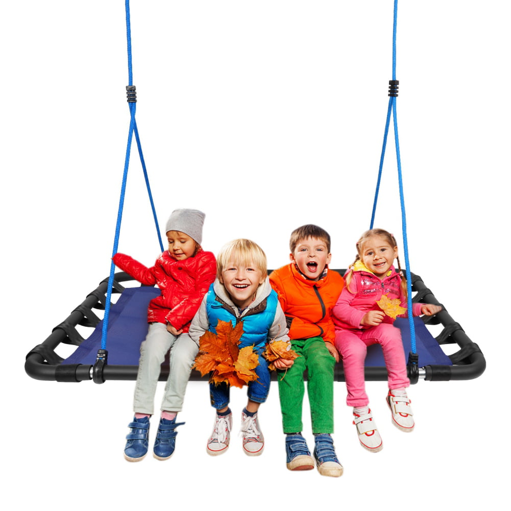 Colourful Saucer Tree Swing for Kids Indoor Outdoor,40 Round Swing with Hanging Kit,700 lbs Weight Capacity,Adjustable Multi-Strand Ropes,Great for Tree,Swing Set,Backyard,Playground,Easy to Install