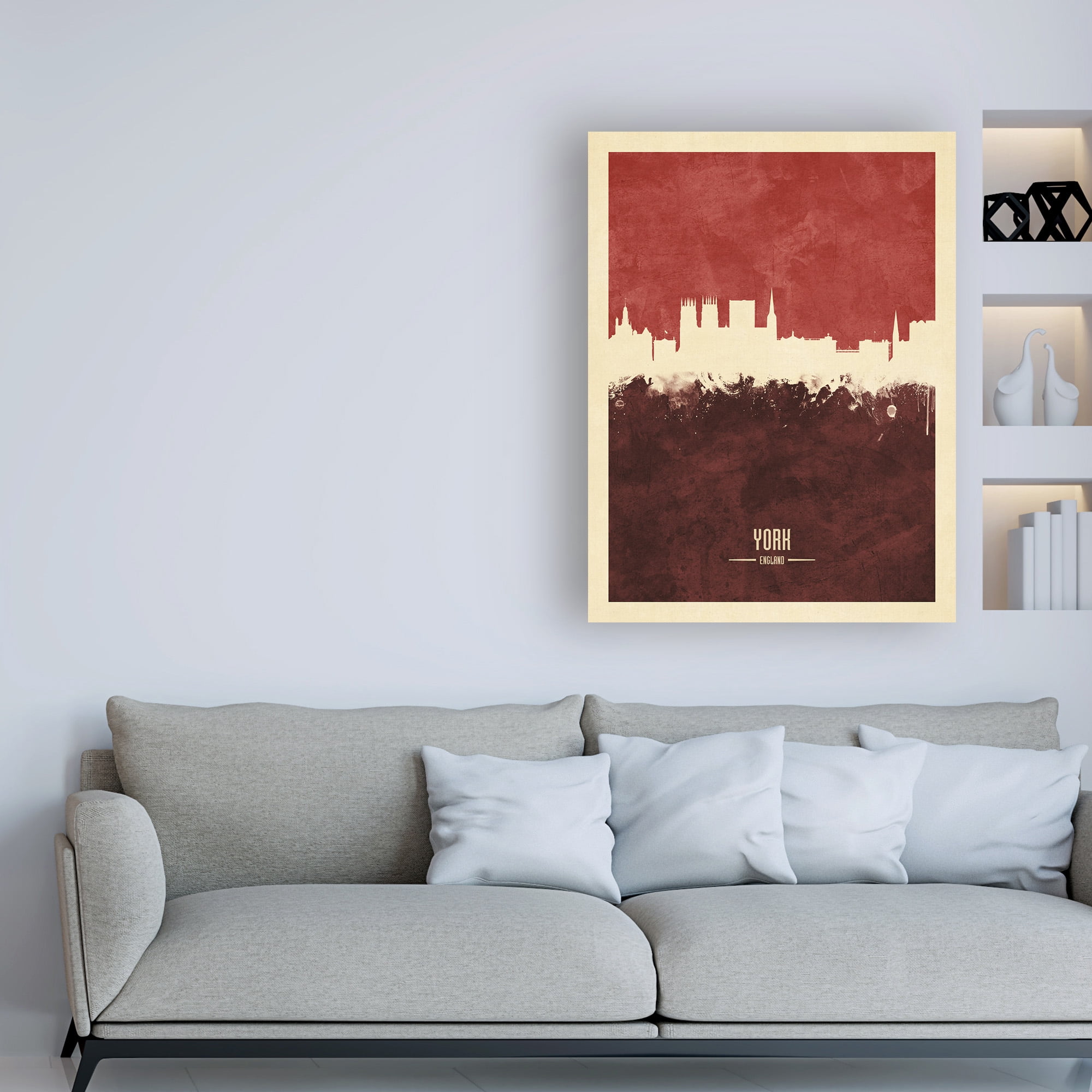 Trademark Fine Art 'York England Skyline Red II' Canvas Art by Michael Tompsett