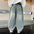 thumbnail image 3 of Teen Boys Jeans pants,Fashion Wide Leg Pocket Jean Pants Boys' Fashion Teen Boys Clothes 11-12 Years, 3 of 6
