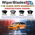 thumbnail image 2 of 2012 Toyota Sienna Beam Wiper Blades Wipers w/1yr Warranty (Set of 2) (WiperBladesUSA), 2 of 5