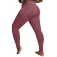 thumbnail image 2 of Fanxing Athletic Leggings for Women with Pockets Plus Size Yoga Pants High Waisted Tummy Control Yoga Leggings Stretch Compression Tights Walmart Week Deals Pink,XL, 2 of 6