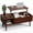 Brown, variant on TopComfy Wooden Liftable Coffee Table Converts to Desk with Hidden Storage Compartments Adjustable Shelves Retro Wood Grain Metal Frame for Living Room, Brown