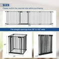 thumbnail image 2 of LUCKUP Freestanding Dog Gates with Door Walk Through, Extra Wide Doggy Door 100" W x 29" H Pet Gate Safty 4 Panels Dog Fence for Stairs, Doorways, 2 of 7