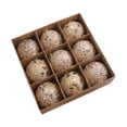 thumbnail image 3 of 9 piezas de adornos navideños de bolas colgantes decorativas creativas para Navidad Oro, 3 of 9