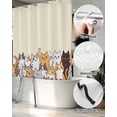 thumbnail image 5 of Split Shower Curtain for Transfer Bench, Cartoon Cat Fabric Shower Curtains for Bathroom, Modern Simple Funny Cute Animals Art Tub Sliding Transfer Bench Waterproof Bath Curtains 72"x84", 5 of 9