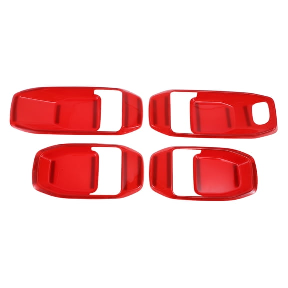Interior Door Handle Bowl Cover Trim for Jeep Wrangler Gladiator JT 4DR 2018-2024 Inner Door Handle Decoration Frame Trim Red ABS 4 Pcs