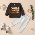 thumbnail image 2 of Okbabeha My First Halloween Baby Boy Outfit Pumpkin Crewneck Sweatshirt Solid Color Pants Toddler Halloween Cute Clothes, 2 of 7